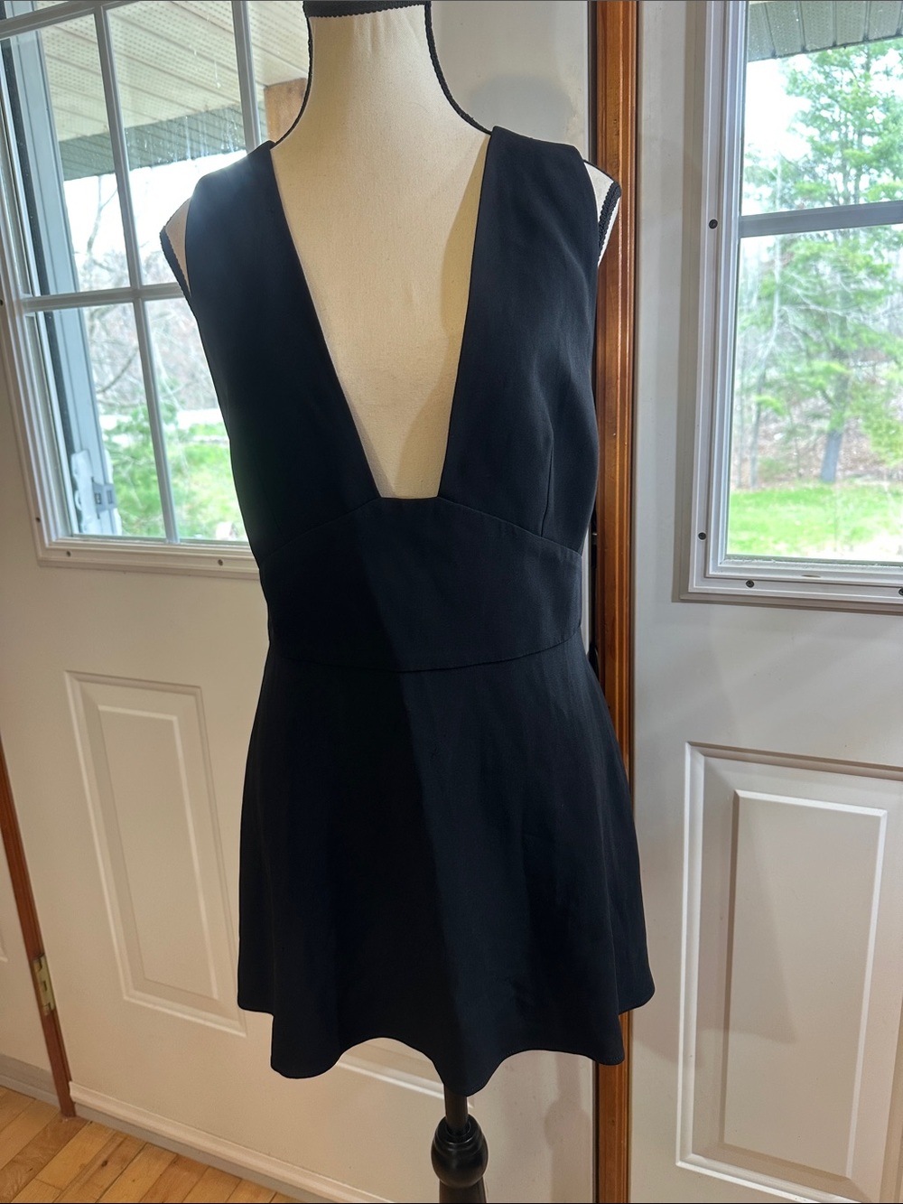 Stella McCartney Black Deep V-Neck Cross Back Top